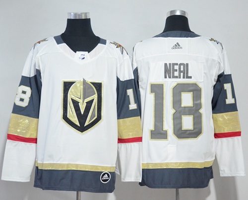 Adidas Vegas Golden Knights #18 James Neal White Road Authentic Women Stitched NHL Jersey